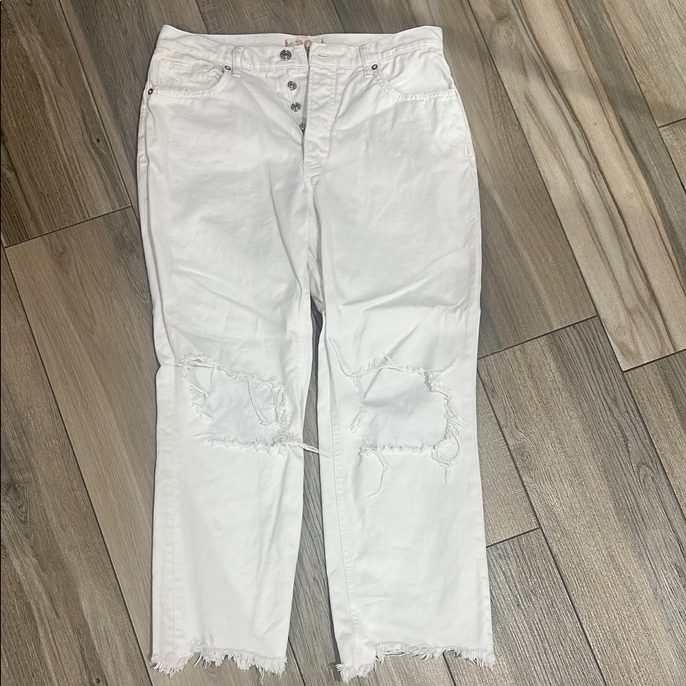 We the Free White Distressed Women's Jeans